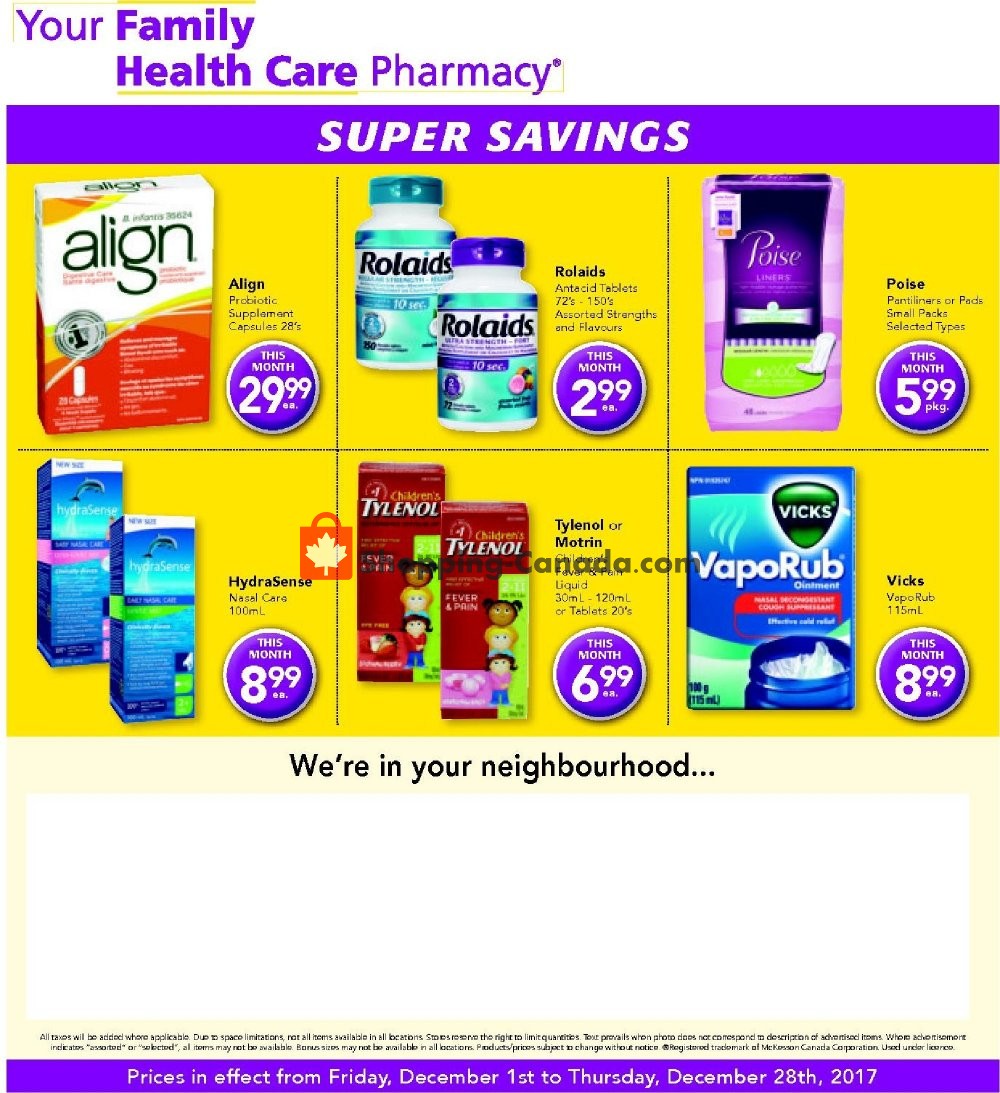 Family Healthcare Pharmacy flyer from Friday December 1, 2017 to Thursday December 28, 2017 - page 4