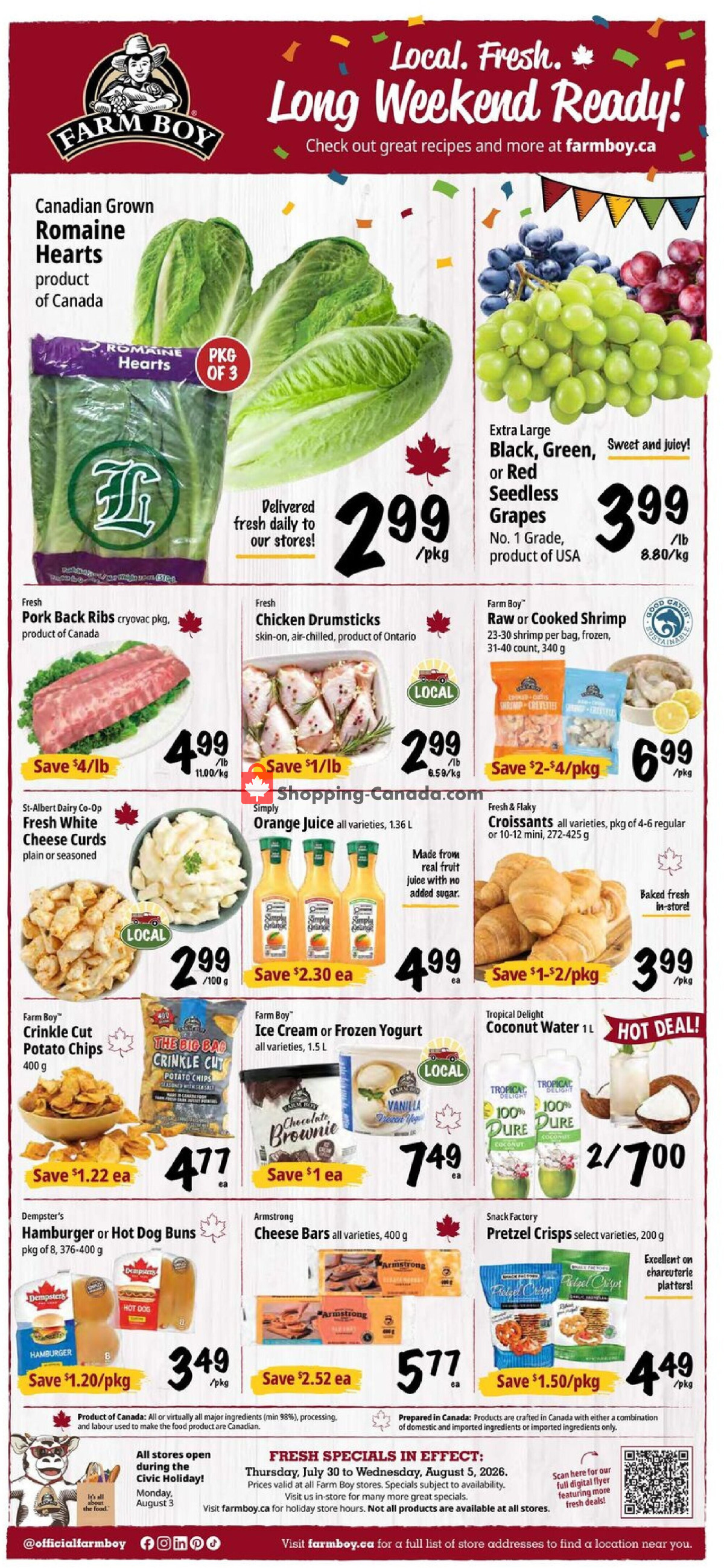 Farm Boy flyer from Thursday July 30, 2026 to Wednesday August 5, 2026 - page 1