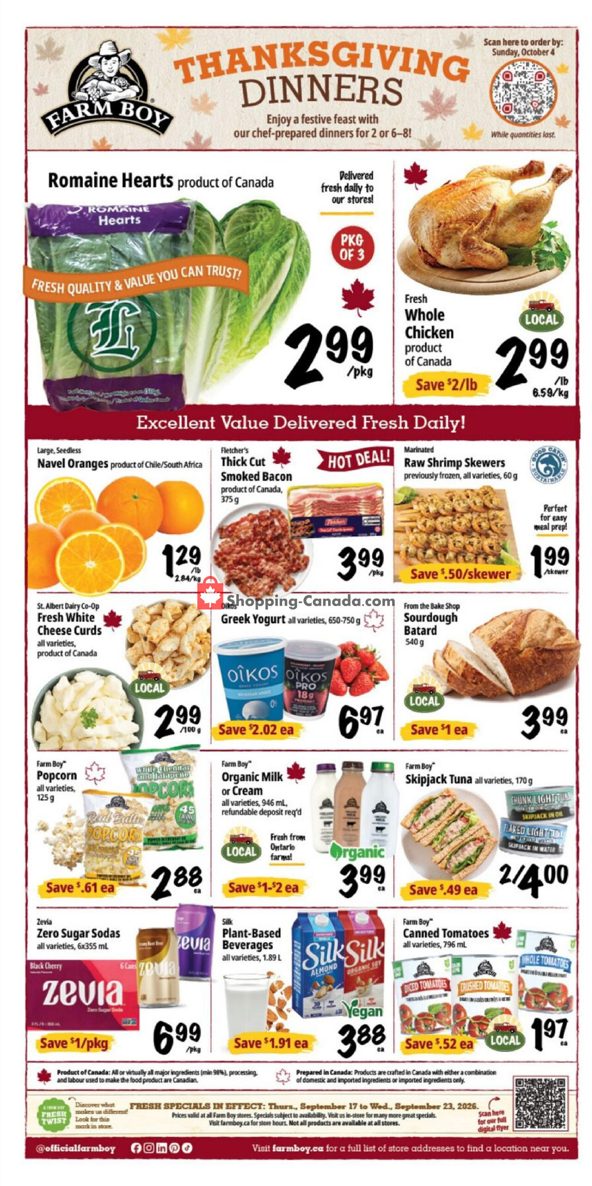 Farm Boy flyer from Thursday September 17, 2026 to Wednesday September 23, 2026 - page 1