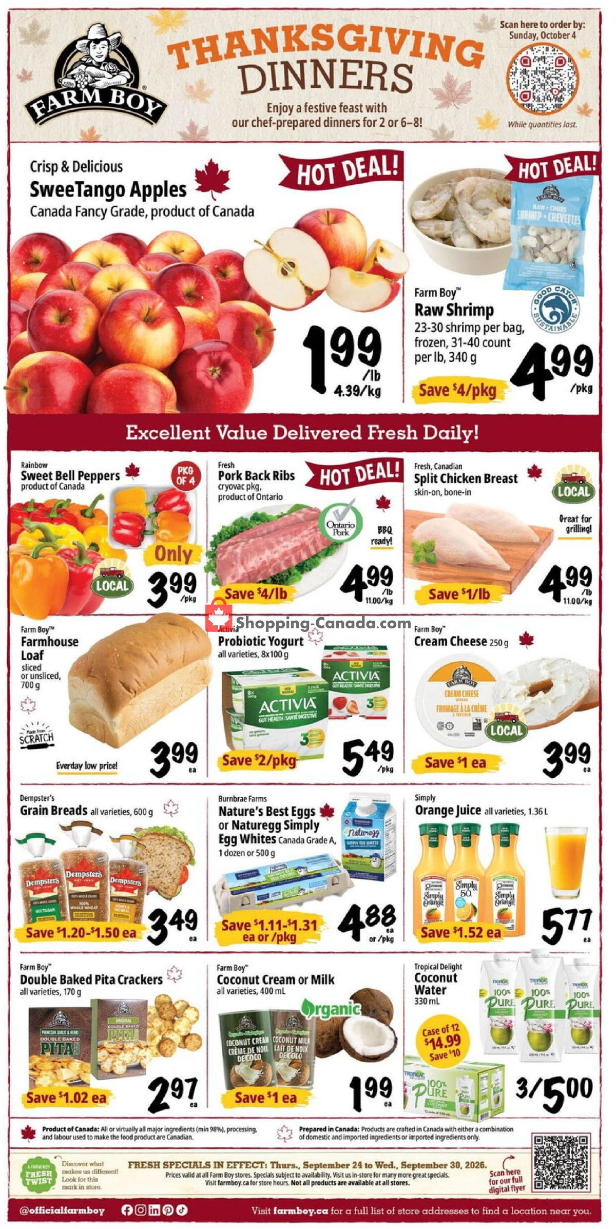 Farm Boy flyer from Thursday September 24, 2026 to Wednesday September 30, 2026 - page 1