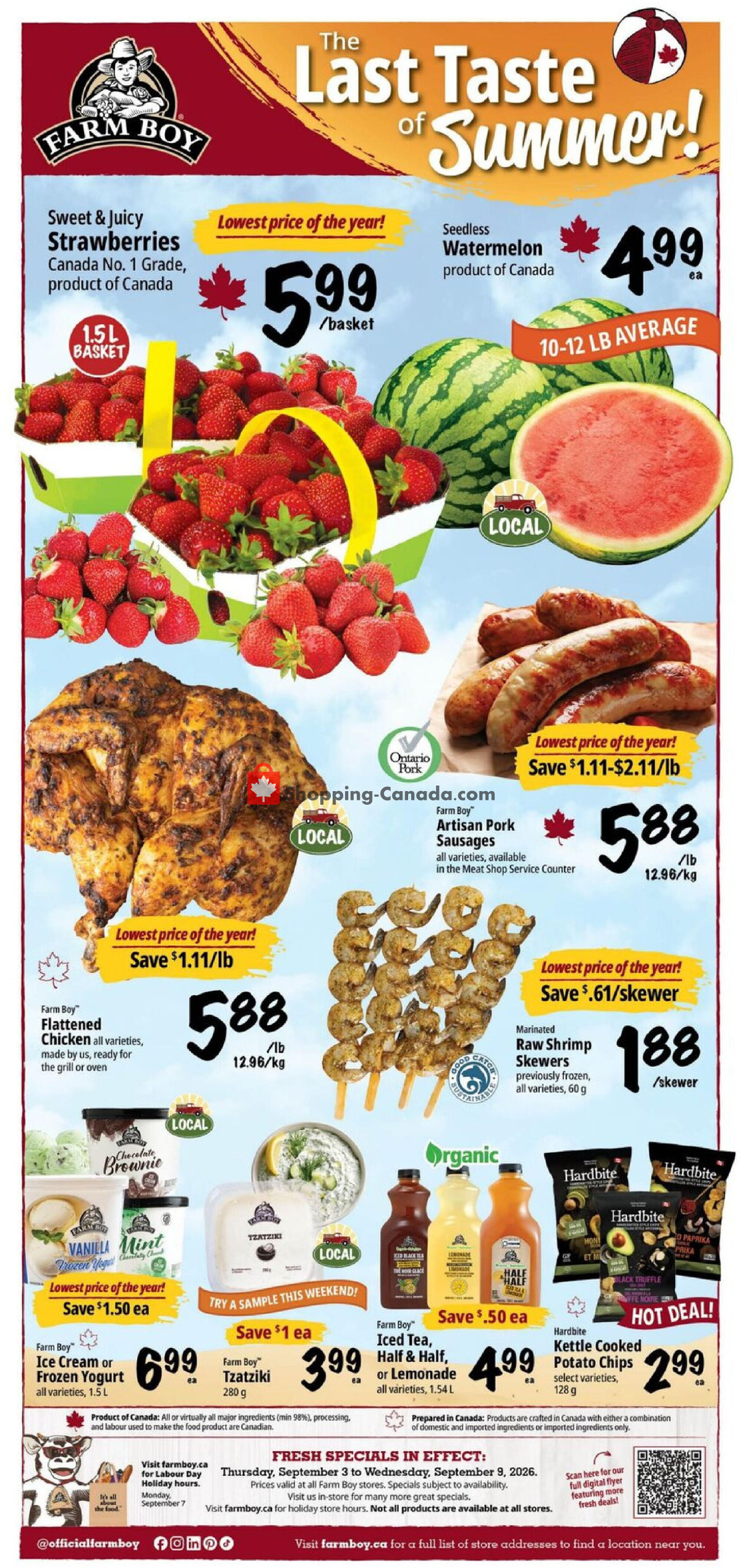 Farm Boy flyer from Thursday September 3, 2026 to Wednesday September 9, 2026 - page 1