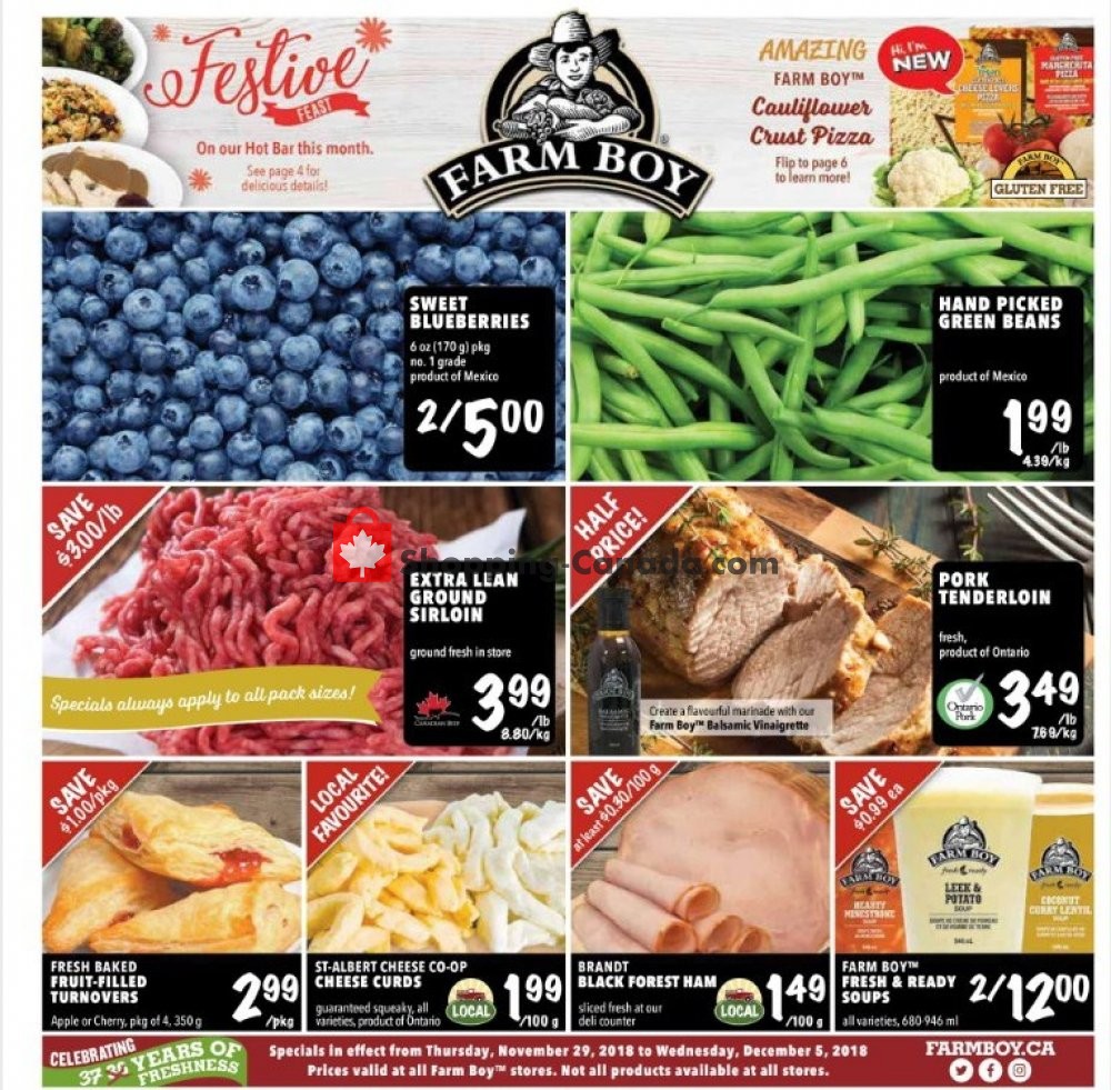 Farm Boy flyer from Thursday November 29, 2018 to Wednesday December 5, 2018 - page 1