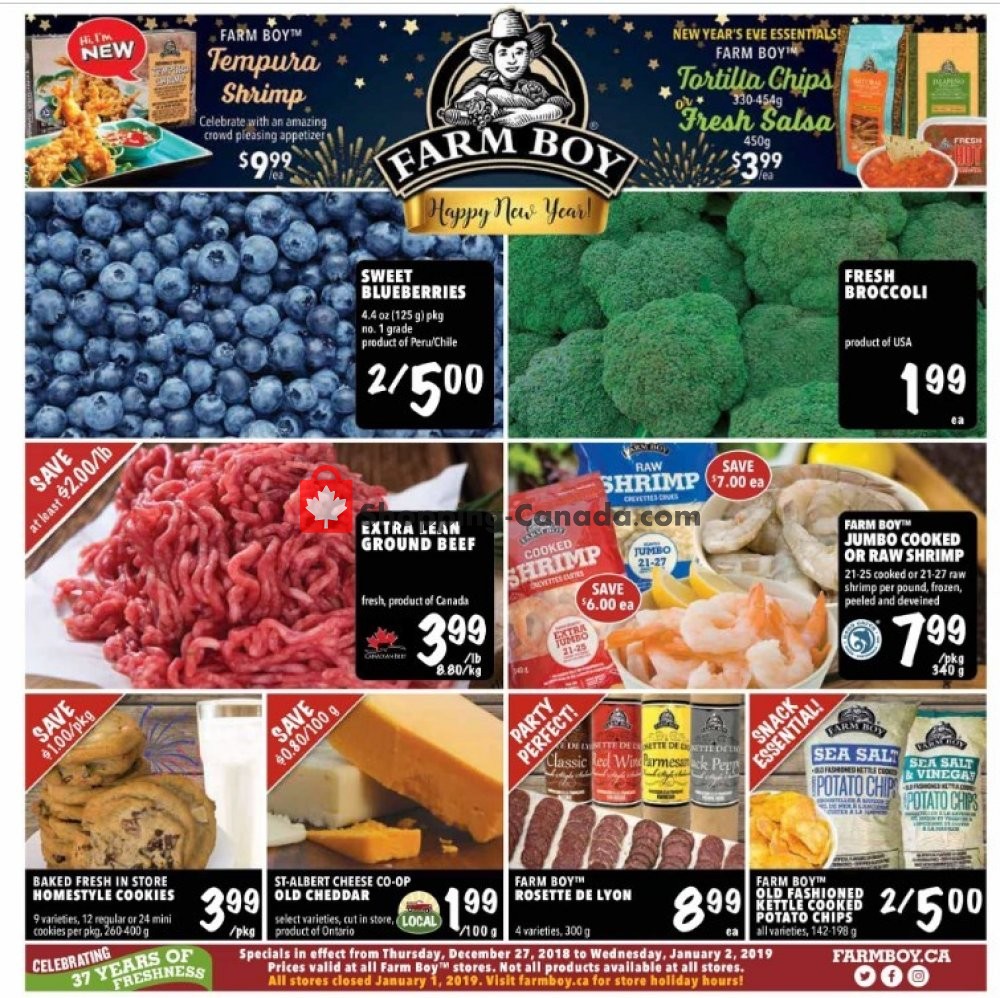 Farm Boy flyer from Thursday December 27, 2018 to Wednesday January 2, 2019 - page 1