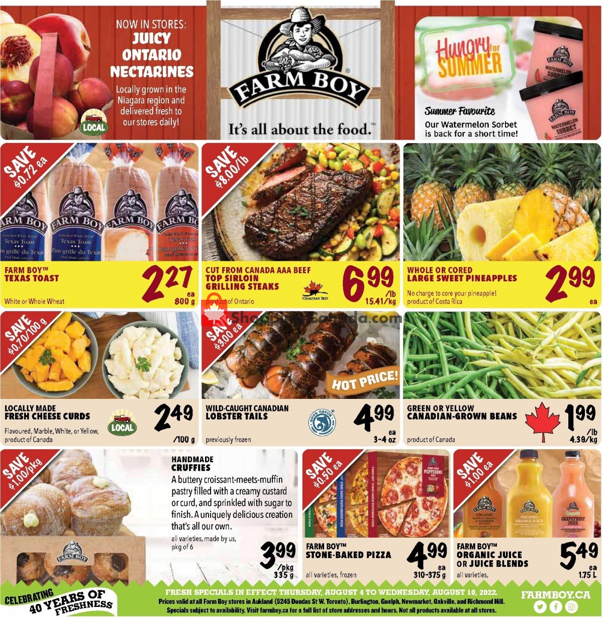 Farm Boy Canada, flyer (Hungry For Summer) August 4 August 10