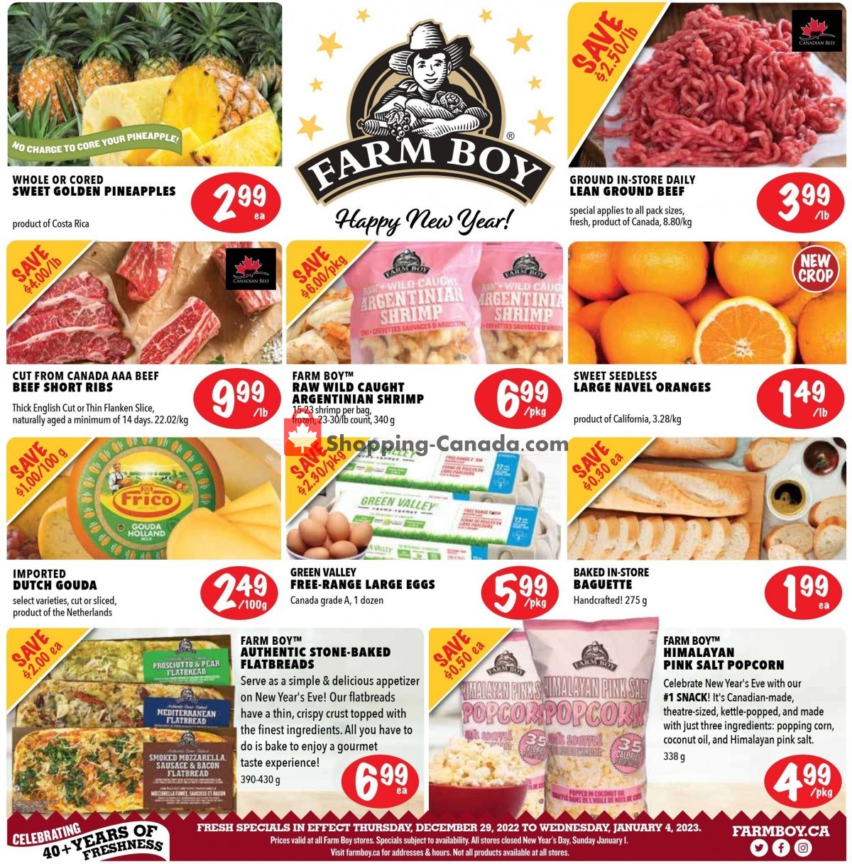 Farm Boy Canada, flyer (New Year Specials) December 29 January 4