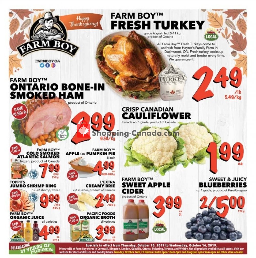 Farm Boy flyer from Thursday October 10, 2019 to Wednesday October 16, 2019 - page 1