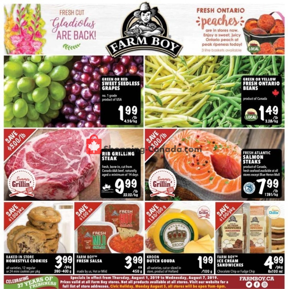 Farm Boy flyer from Thursday August 1, 2019 to Wednesday August 7, 2019 - page 1