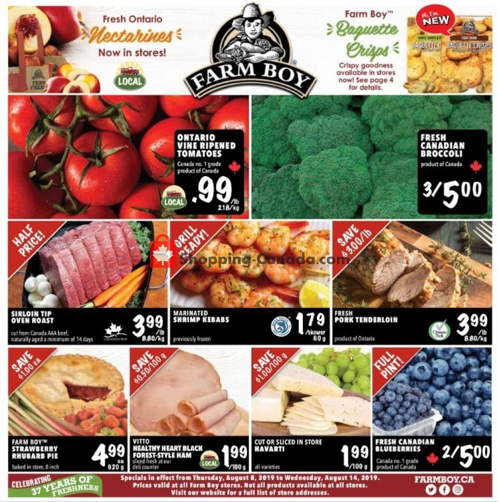 Farm Boy flyer from Thursday August 8, 2019 to Wednesday August 14, 2019 - page 1