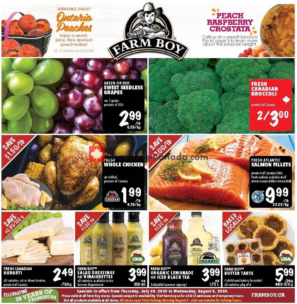 Farm Boy flyer from Thursday July 30, 2020 to Wednesday August 5, 2020 - page 1