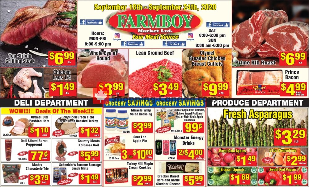 Farmboy Peterborough Canada, flyer (Grocery Savings) September 18 September 24, 2020