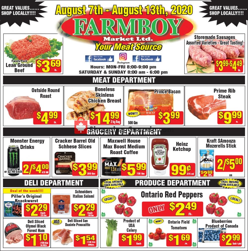 Farmboy Peterborough flyer from Friday August 7, 2020 to Thursday August 13, 2020 - page 1