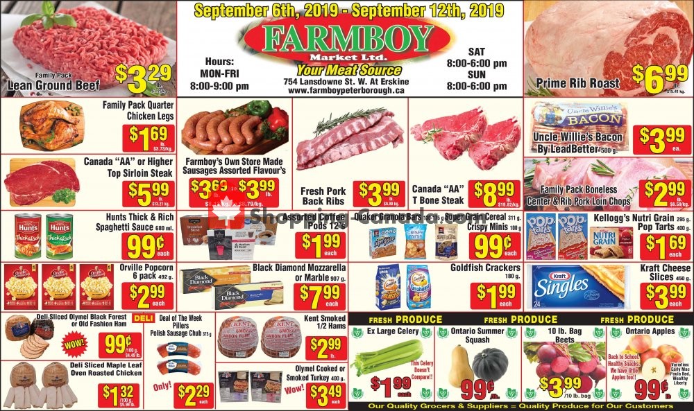 Farmboy Peterborough flyer from Friday September 6, 2019 to Thursday September 12, 2019 - page 1