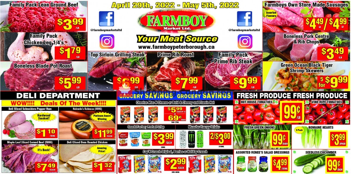 Farmboy Peterborough Canada, flyer (Your Meat Source) April 29 May