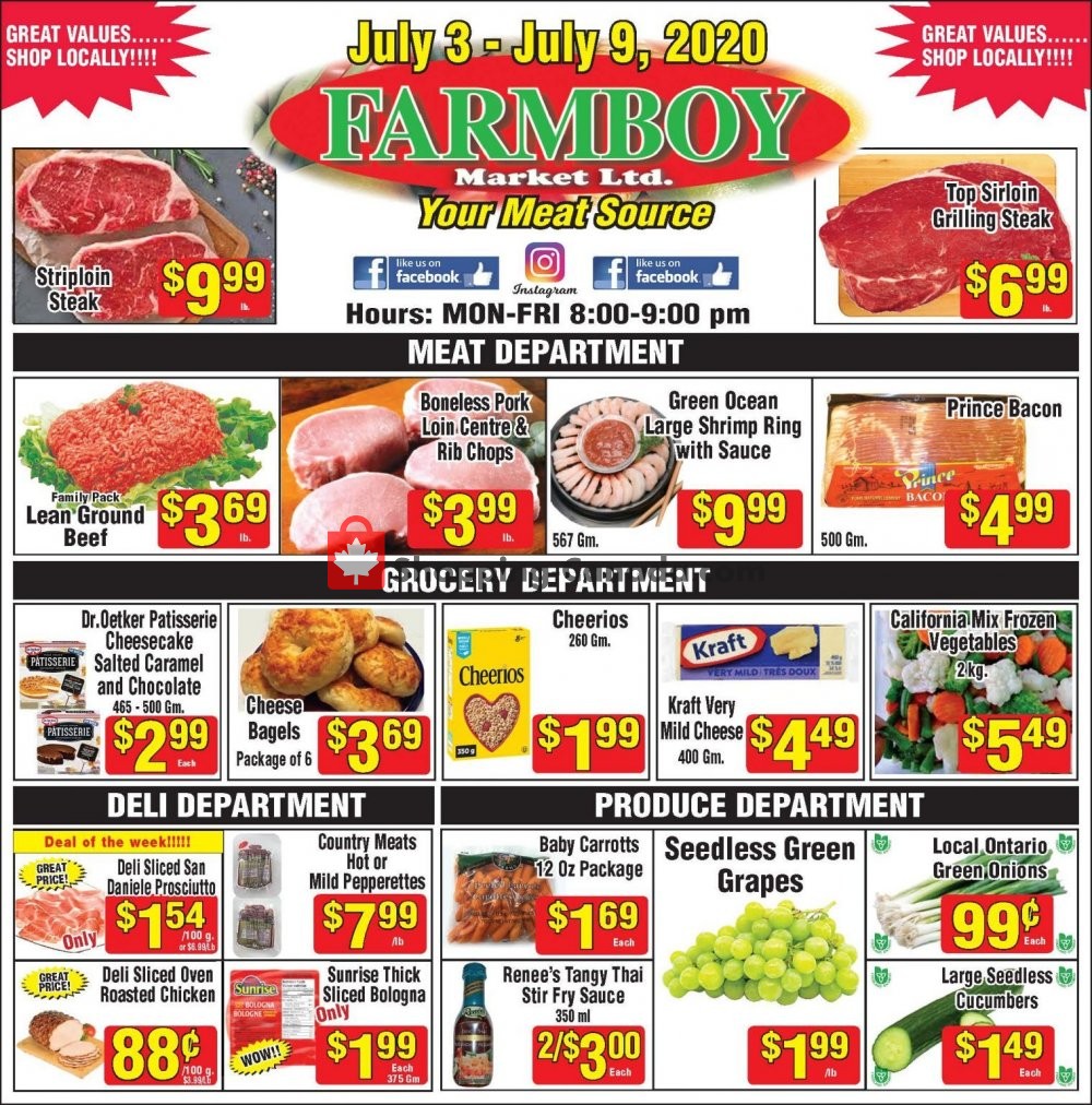 Farmboy Peterborough Canada, flyer (Your Meat Source) July 3 July