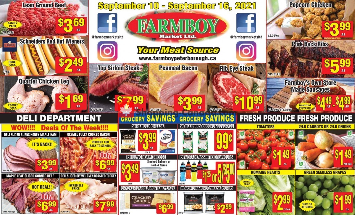 Farmboy Peterborough flyer from Friday September 10, 2021 to Thursday September 16, 2021 - page 1