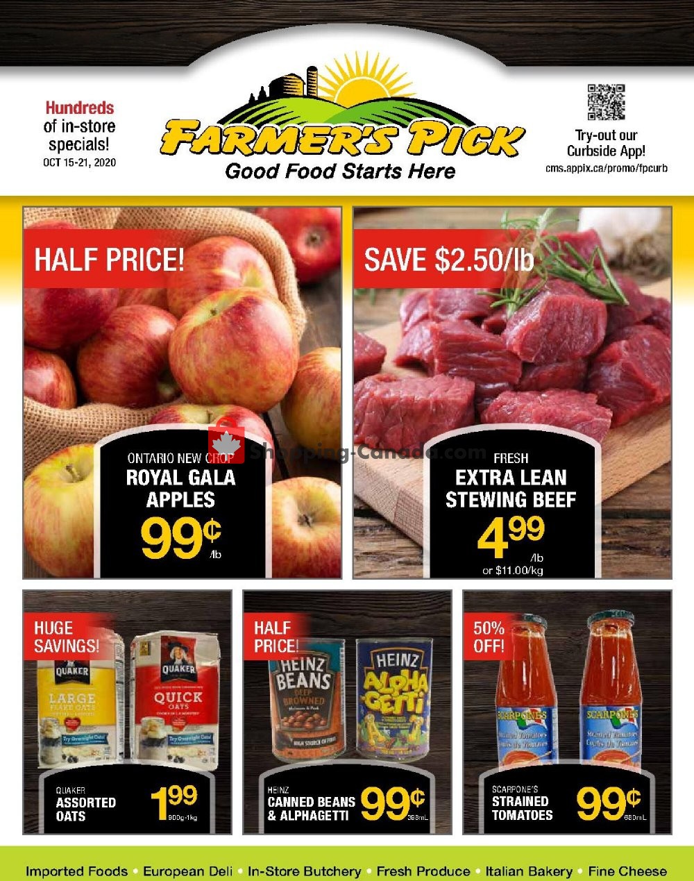 Farmers Pick flyer from Thursday October 15, 2020 to Wednesday October 21, 2020 - page 1