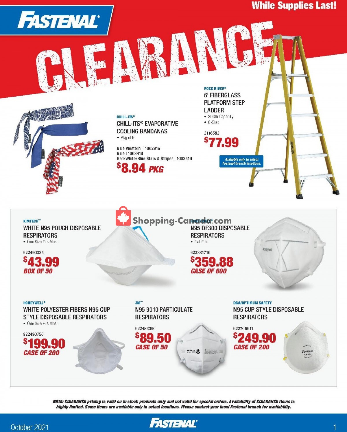 Fastenal flyer from Friday October 1, 2021 to Sunday October 31, 2021 - page 1
