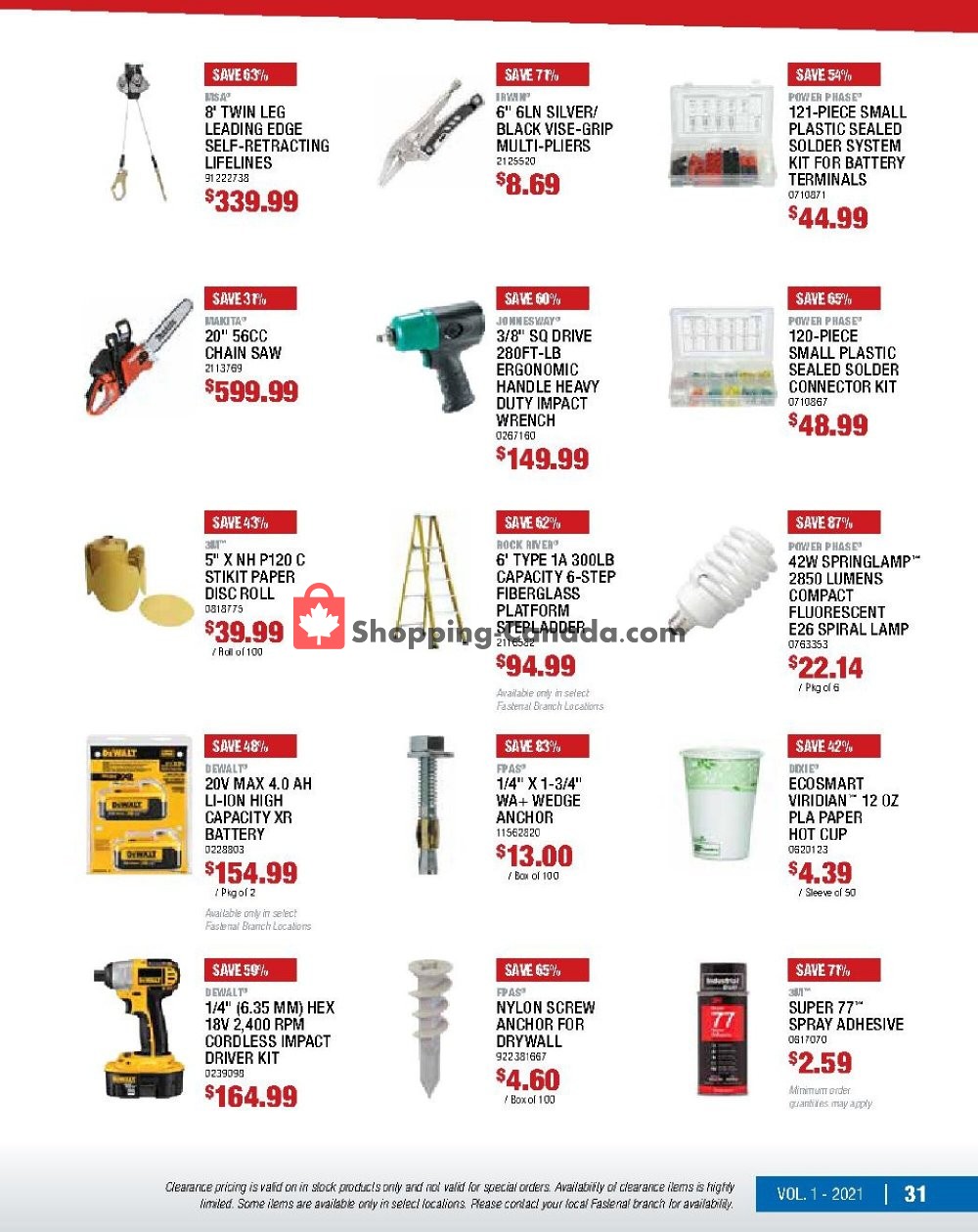 Fastenal flyer from Friday January 1, 2021 to Monday May 31, 2021 - page 31