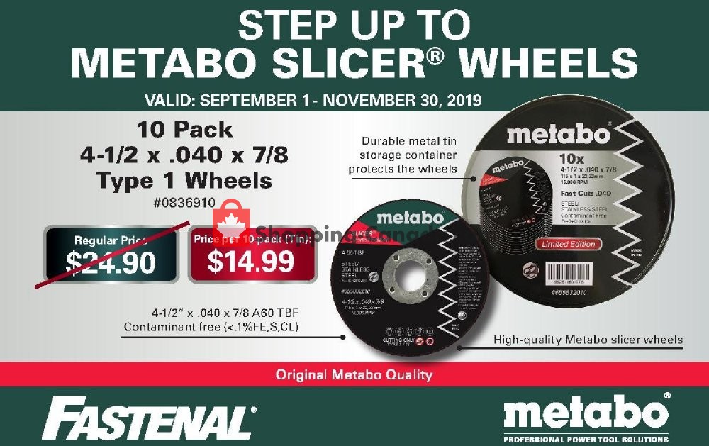 Fastenal flyer from Sunday September 1, 2019 to Saturday November 30, 2019 - page 1
