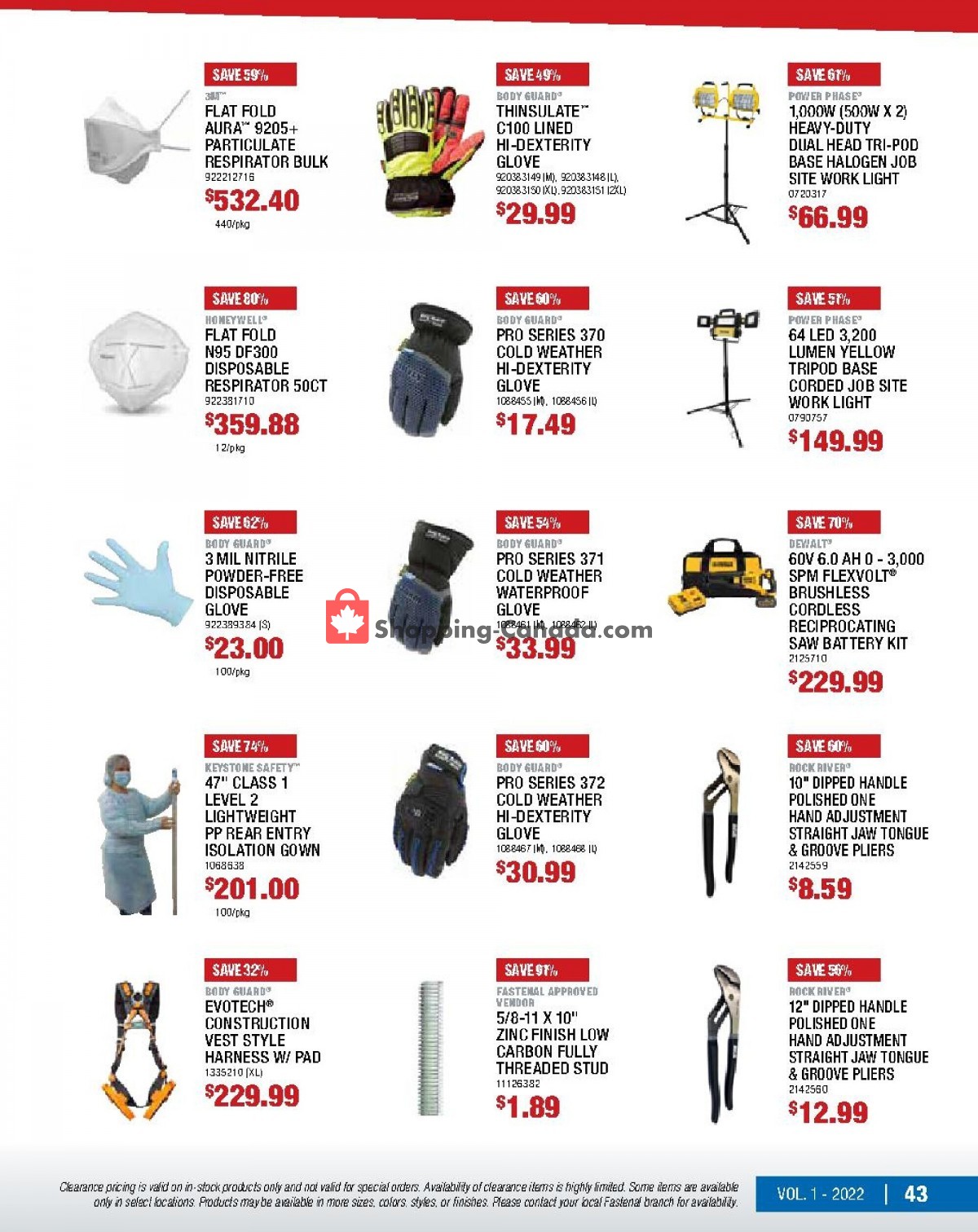 Fastenal flyer from Saturday January 1, 2022 to Tuesday May 31, 2022 - page 43