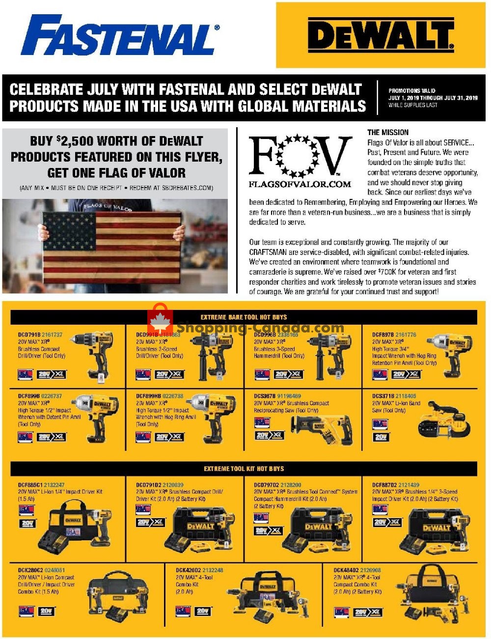 Fastenal flyer from Monday July 1, 2019 to Wednesday July 31, 2019 - page 1