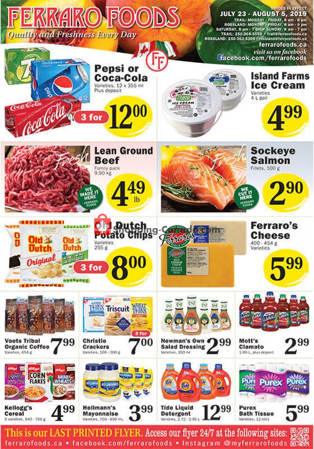 Ferraro Foods flyer from Tuesday July 23, 2019 to Monday August 5, 2019 - page 1