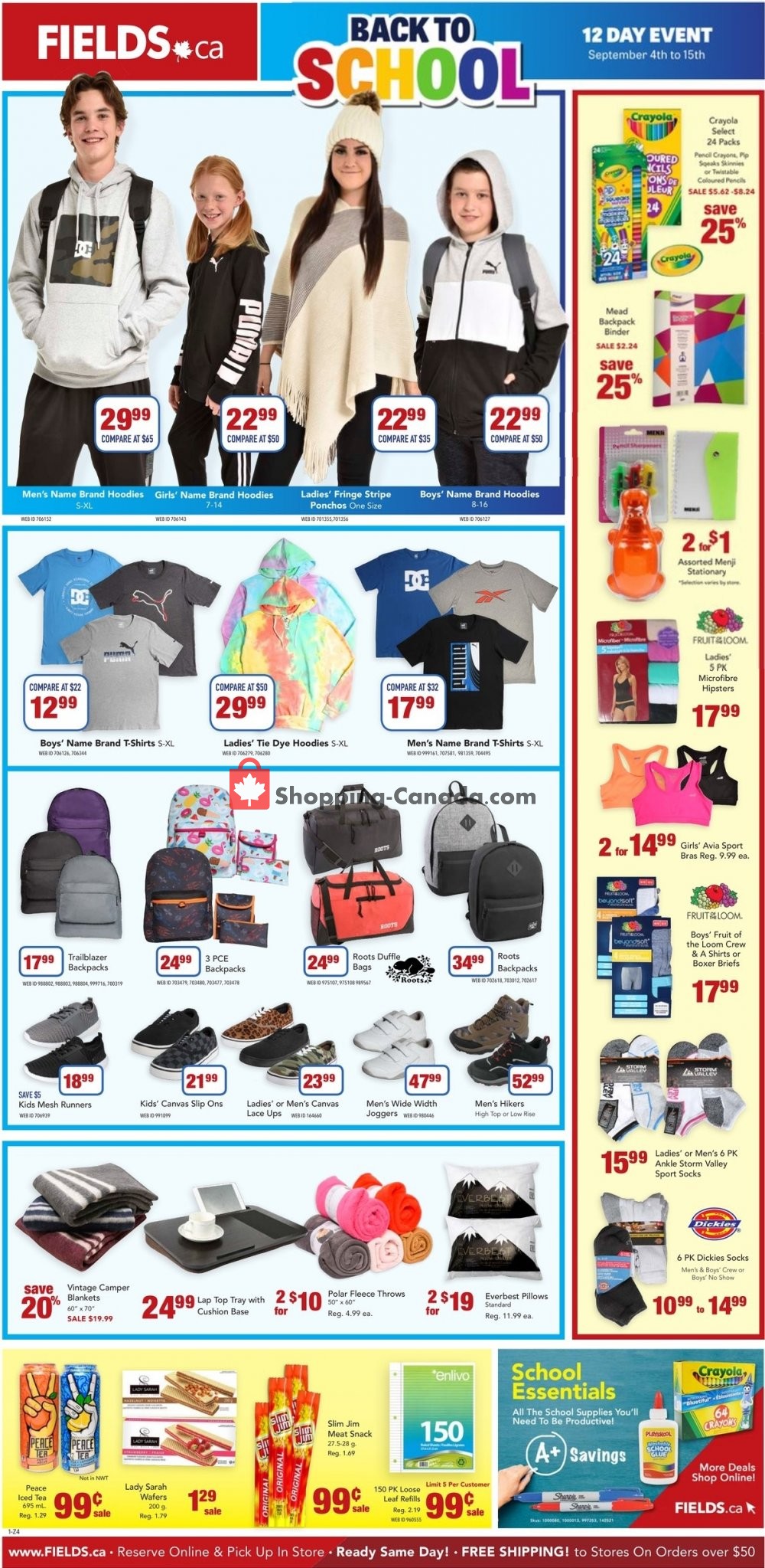 Fields flyer from Wednesday September 4, 2019 to Sunday September 15, 2019 - page 1