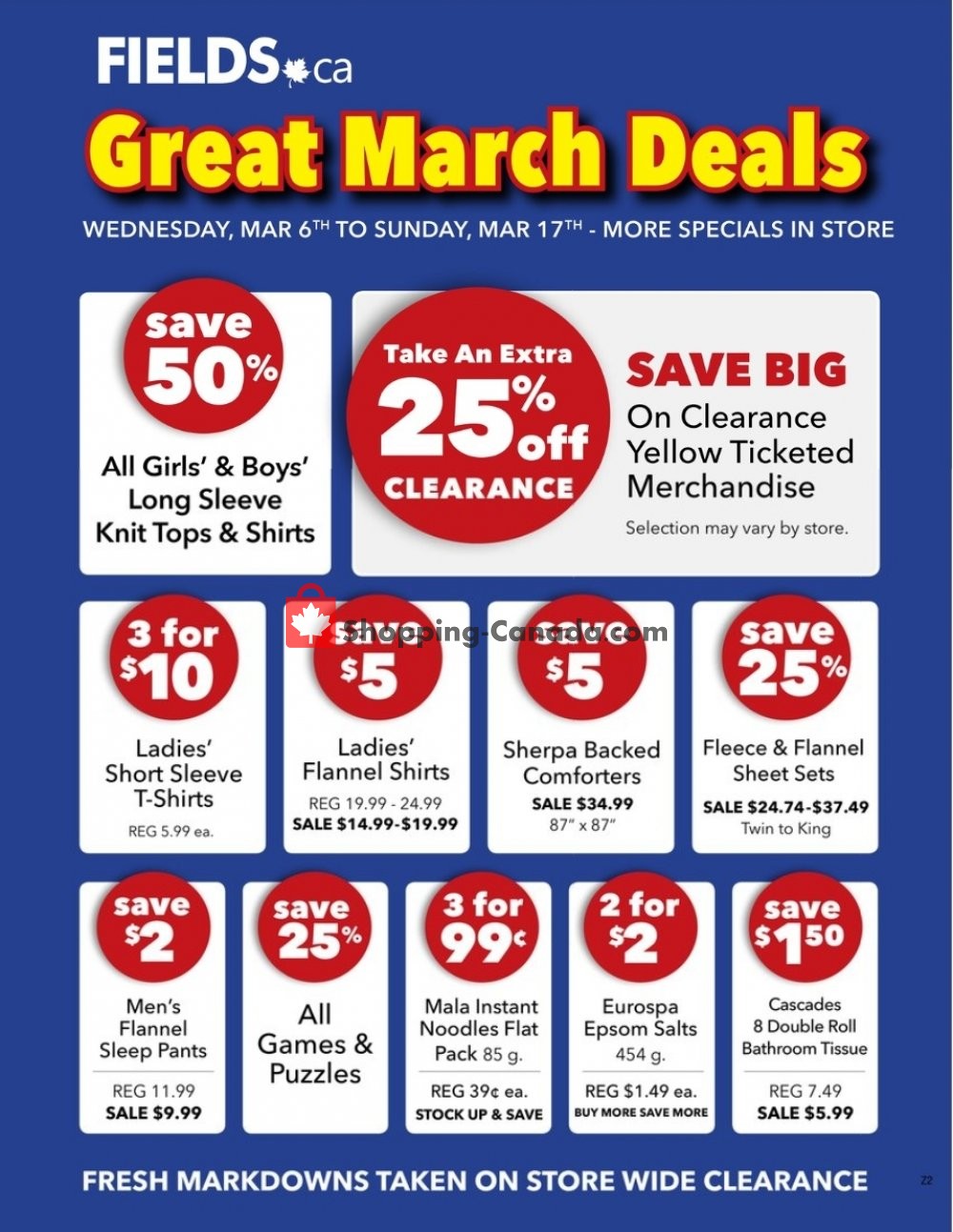 Fields flyer from Wednesday March 6, 2019 to Sunday March 17, 2019 - page 1