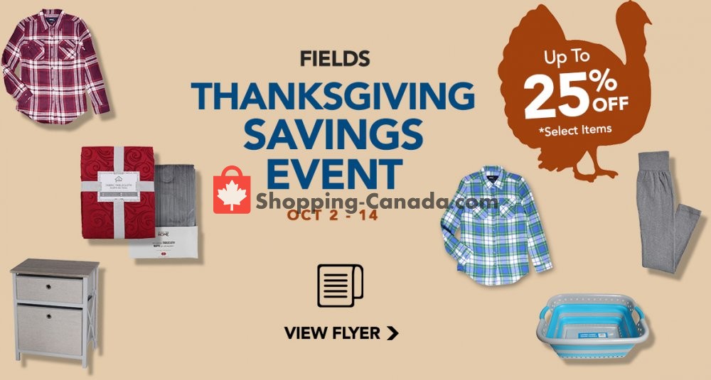 Fields flyer from Wednesday October 2, 2019 to Monday October 14, 2019 - page 1