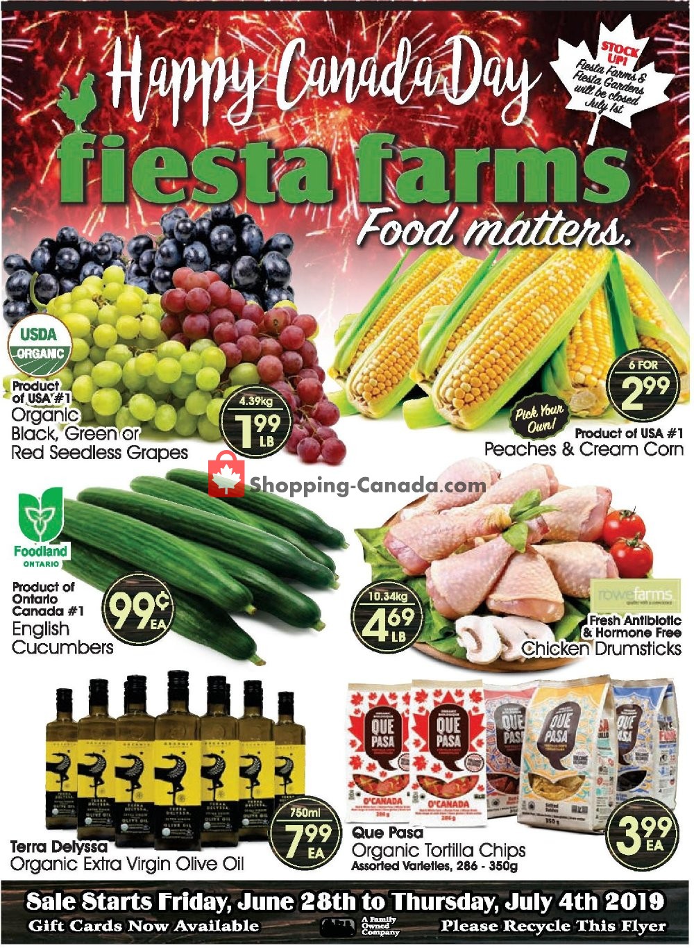 Fiesta Farms flyer from Friday June 28, 2019 to Thursday July 4, 2019 - page 1