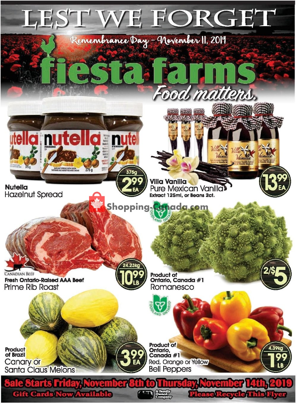 Fiesta Farms flyer from Friday November 8, 2019 to Thursday November 14, 2019 - page 1