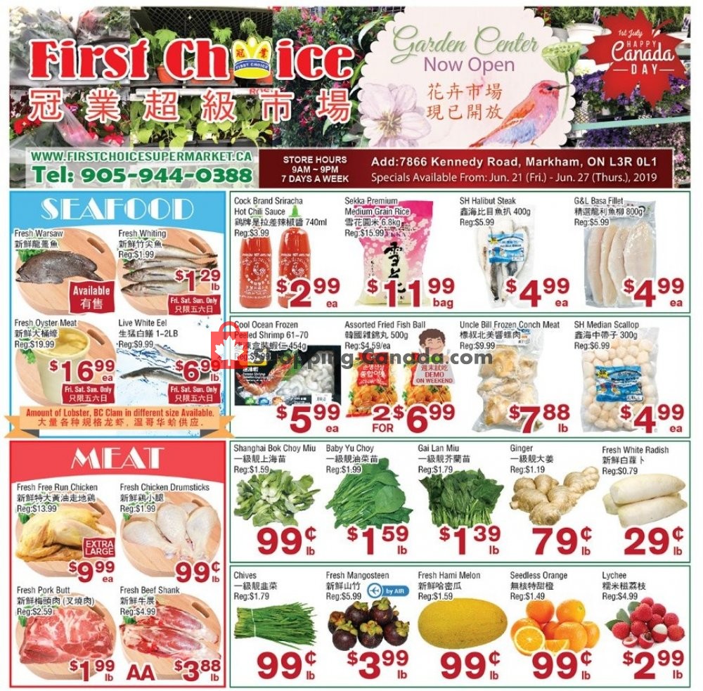 First Choice Supermarket flyer from Friday June 21, 2019 to Thursday June 27, 2019 - page 1