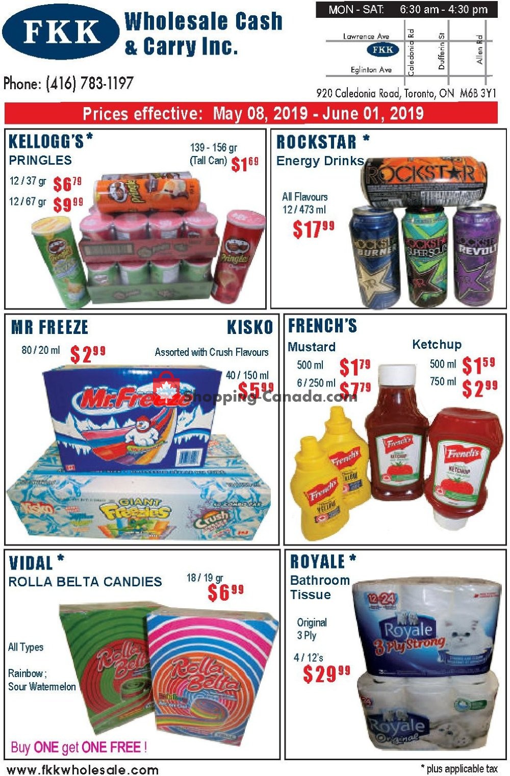 FKK Wholesale Cash & Carry flyer from Wednesday May 8, 2019 to Saturday June 1, 2019 - page 1