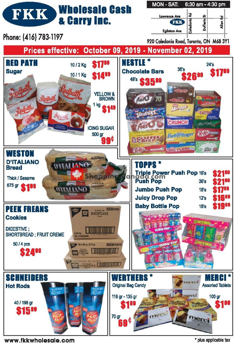 FKK Wholesale Cash & Carry flyer from Wednesday October 9, 2019 to Saturday November 2, 2019 - page 1