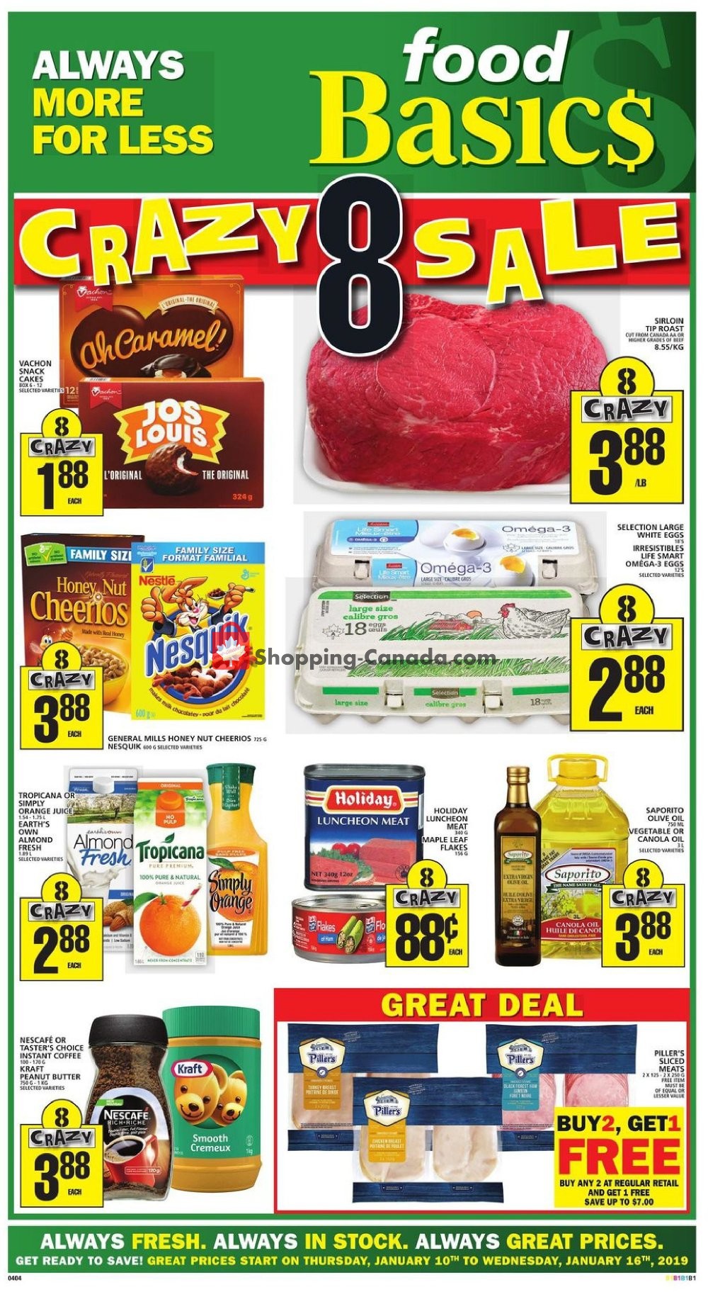 Food Basics flyer from Thursday January 10, 2019 to Wednesday January 16, 2019 - page 1