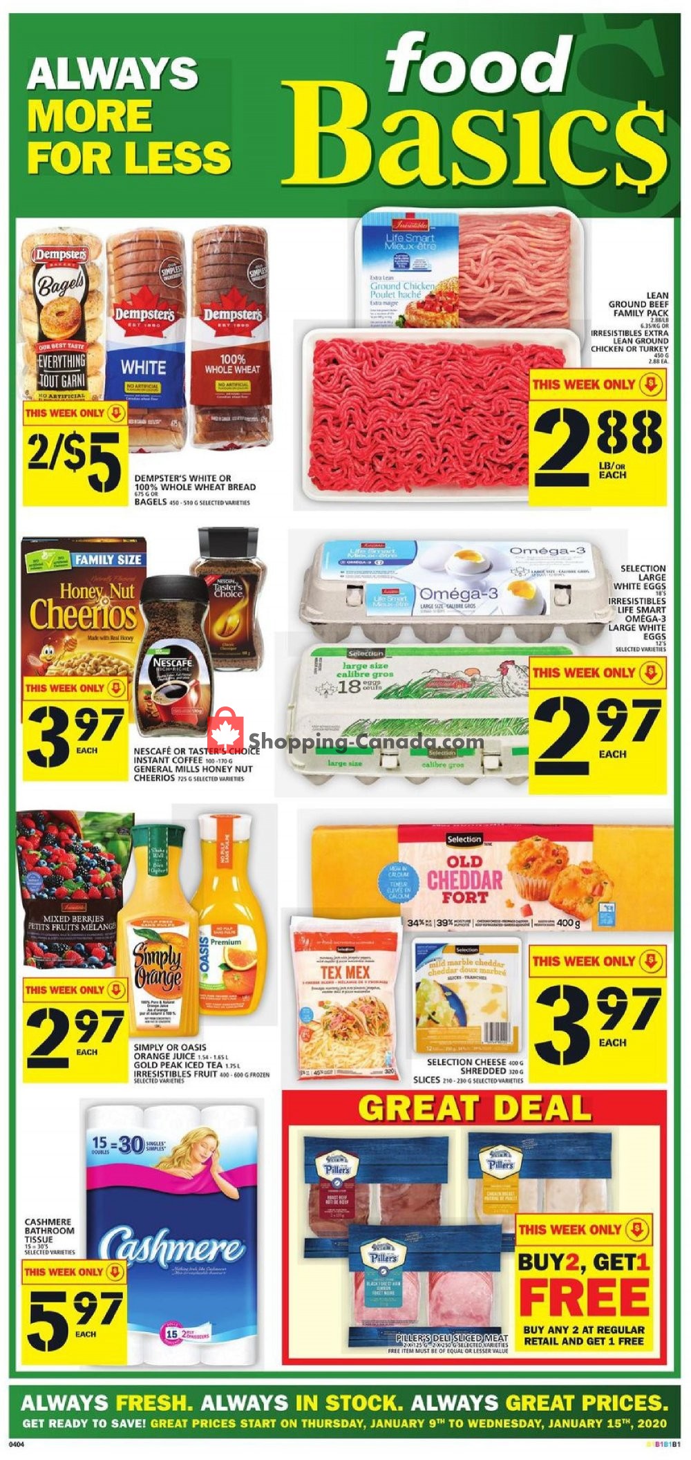Food Basics flyer from Thursday January 9, 2020 to Wednesday January 15, 2020 - page 1