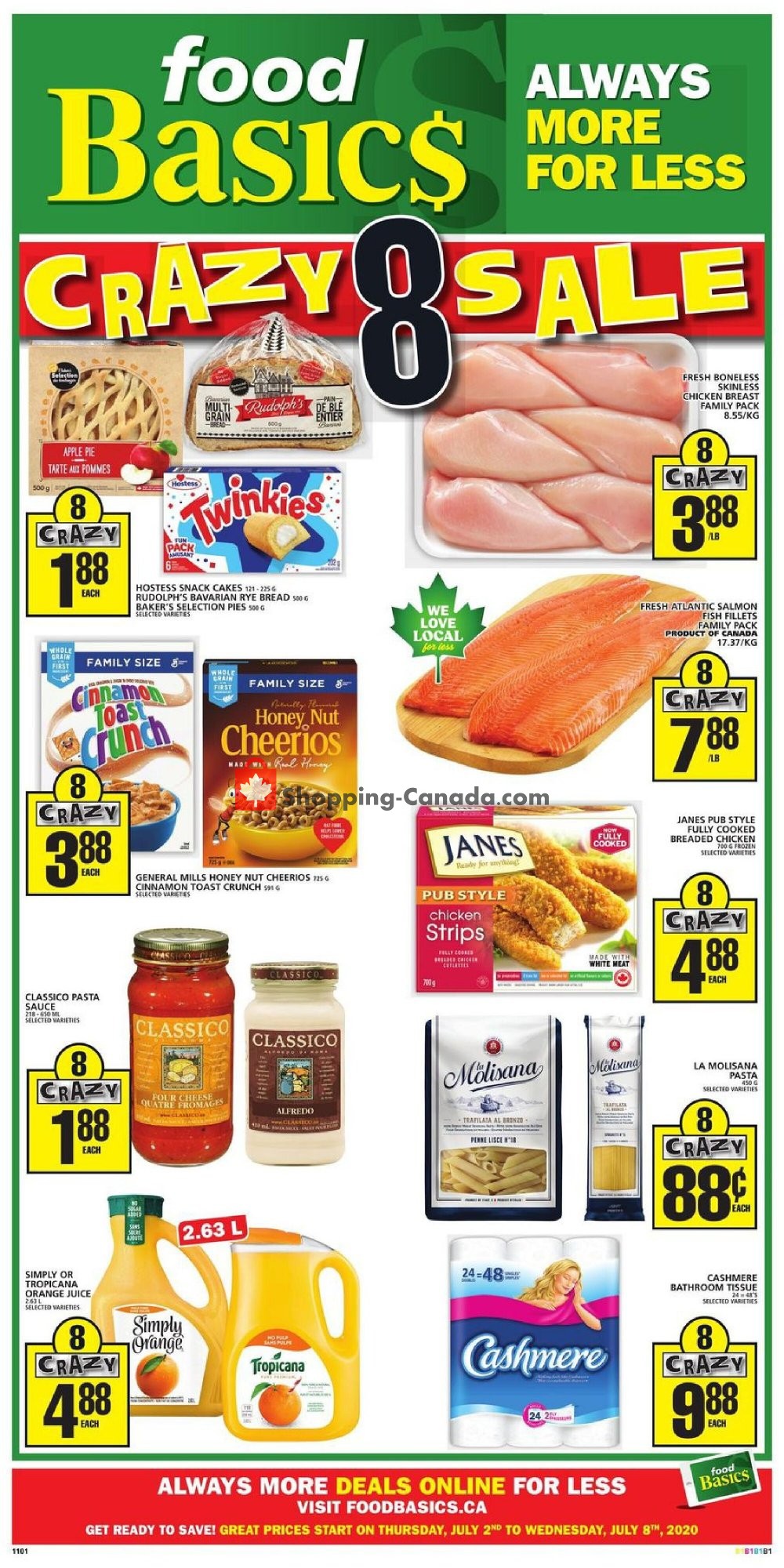 Food Basics flyer from Thursday July 2, 2020 to Wednesday July 8, 2020 - page 1