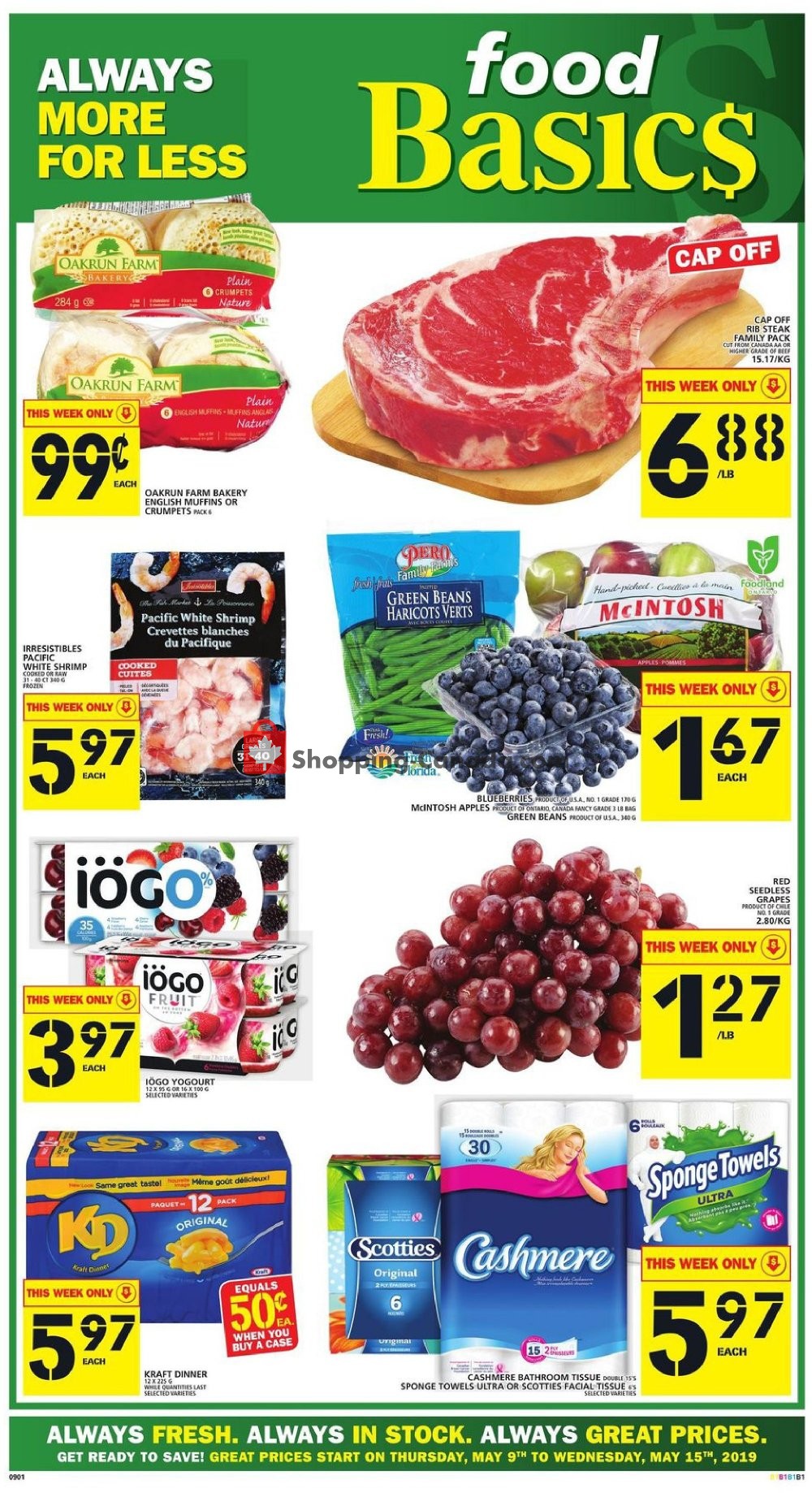 Food Basics flyer from Thursday May 9, 2019 to Wednesday May 15, 2019 - page 1