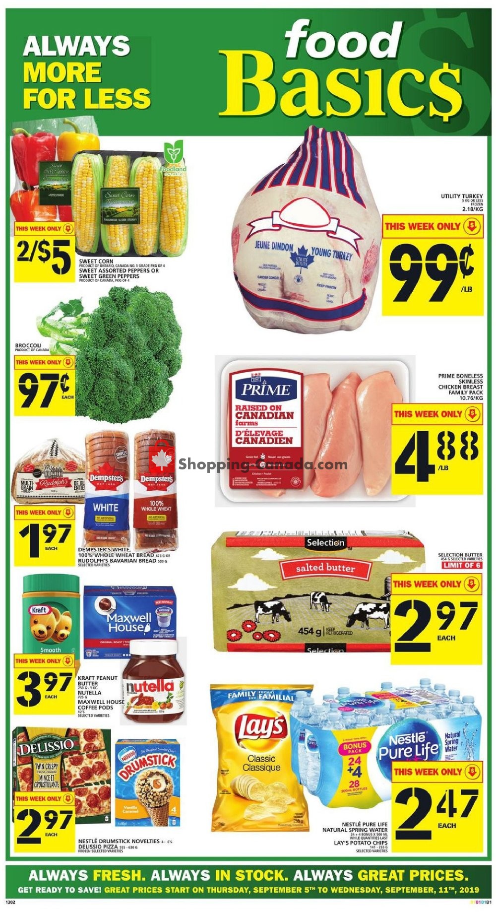 Food Basics flyer from Thursday September 5, 2019 to Wednesday September 11, 2019 - page 1