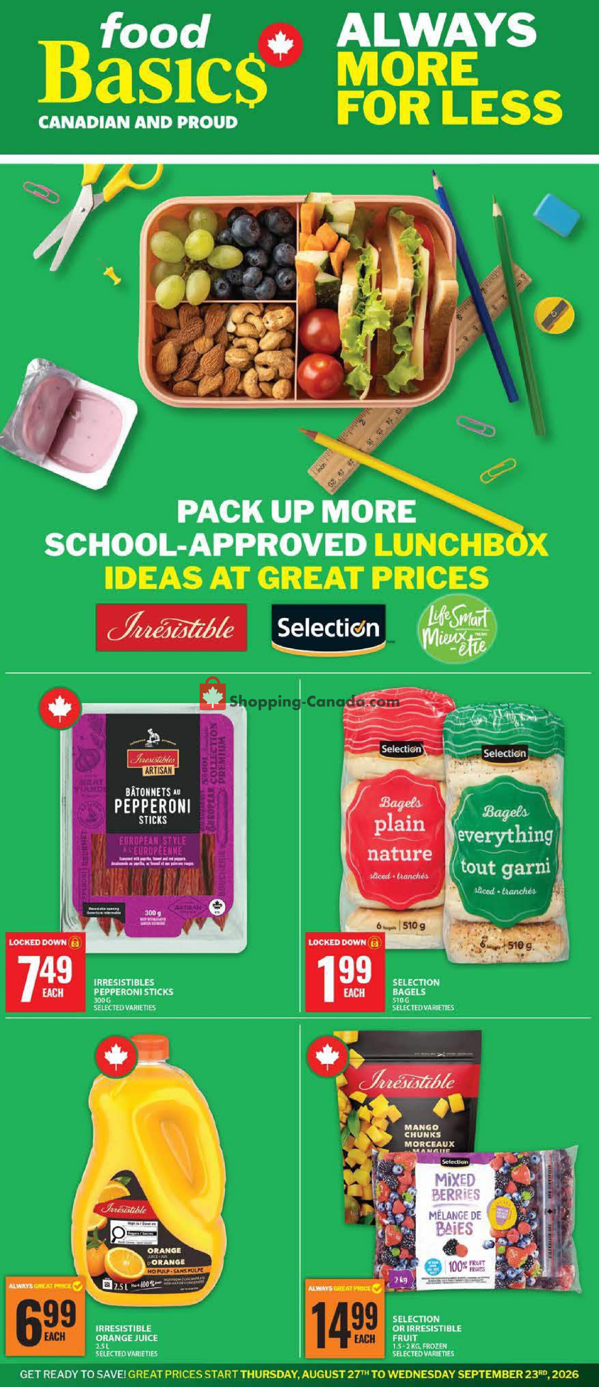 Food Basics flyer from Thursday August 27, 2026 to Wednesday September 2, 2026 - page 1