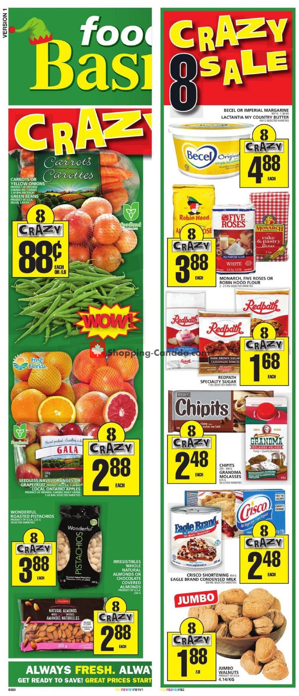 Flyer and weekly ads Food Basics Canada (Crazy 8 Sale) from