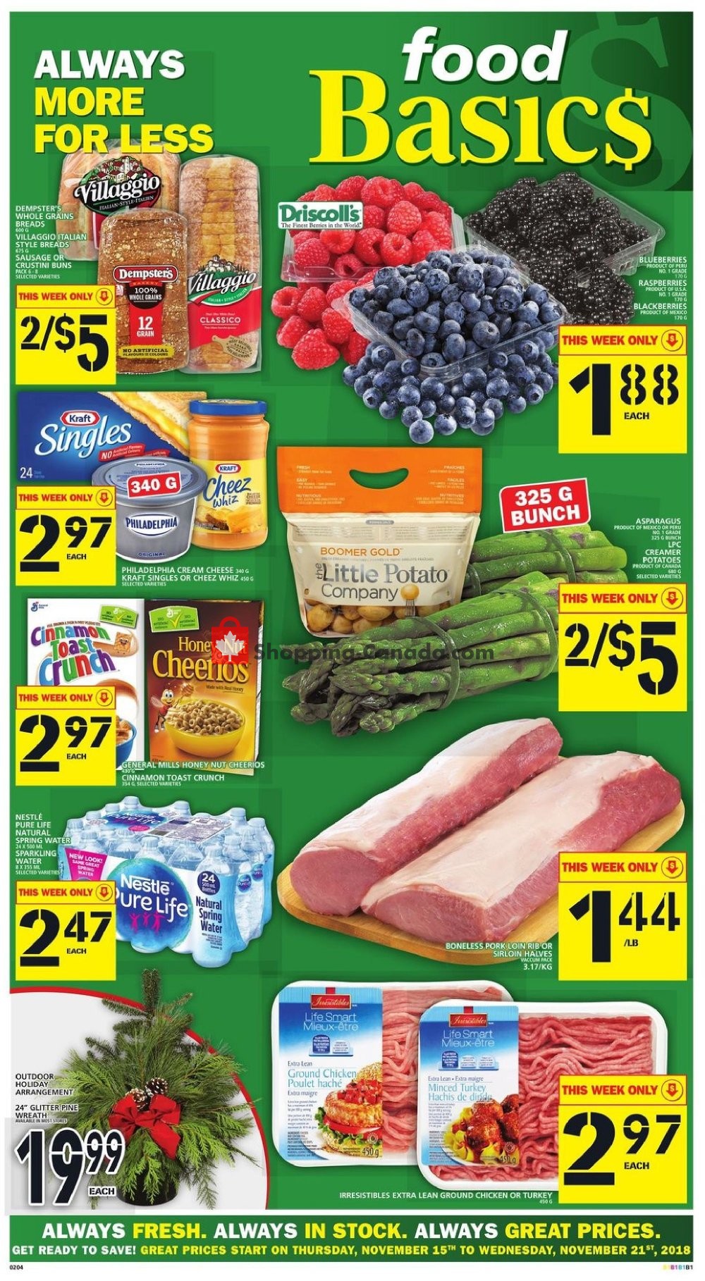 Food Basics Canada, flyer November 15 November 21, 2018 Shopping Canada