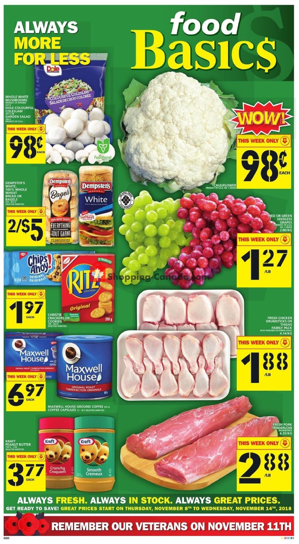 Food Basics Canada, flyer November 8 November 14, 2018 Shopping