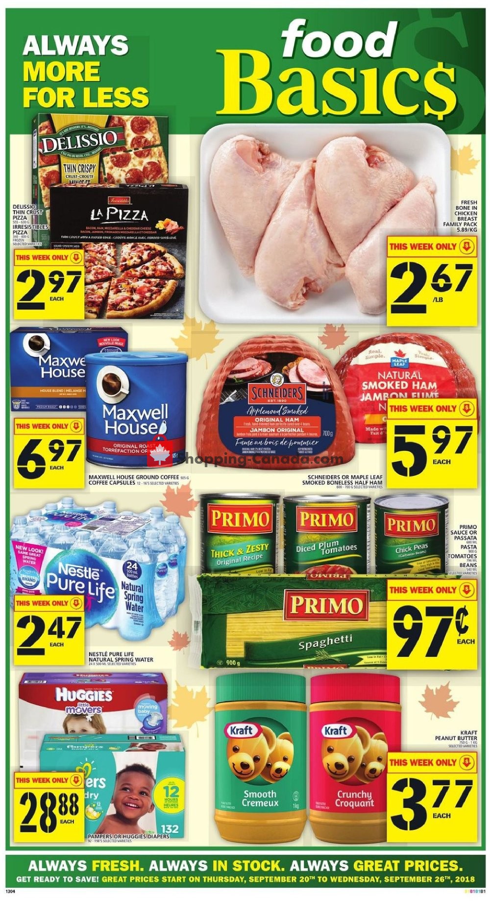 Food Basics Canada, flyer September 20 September 26, 2018