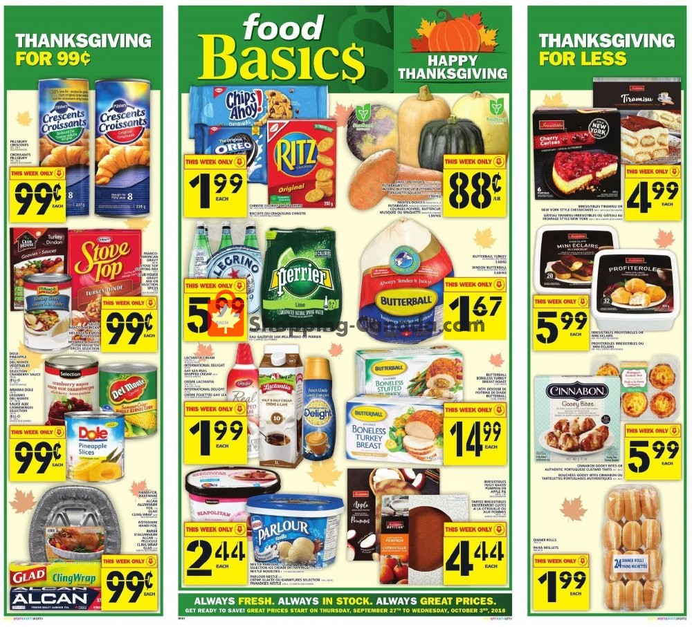 Food Basics flyer from Thursday September 27, 2018 to Wednesday October 3, 2018 - page 1