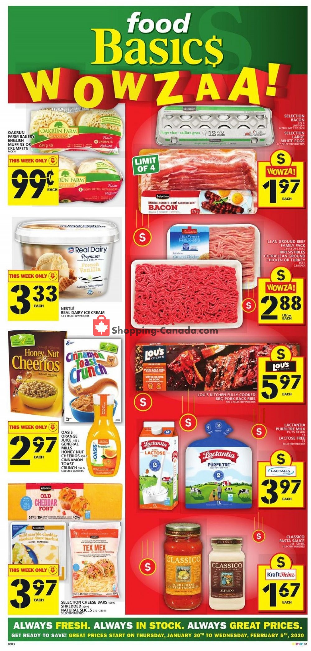 Food Basics flyer from Thursday January 30, 2020 to Wednesday February 5, 2020 - page 1
