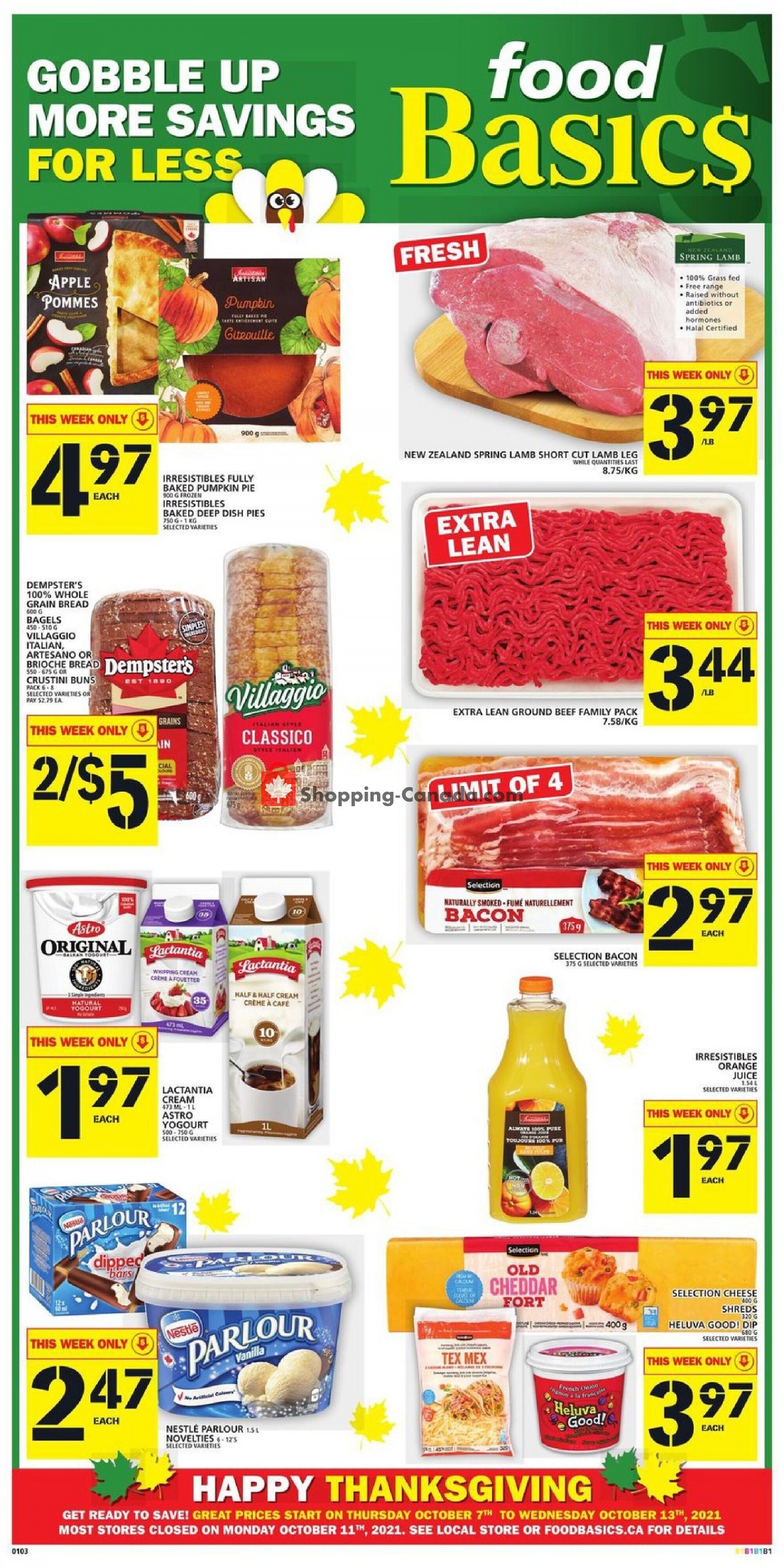 Food Basics flyer from Thursday October 7, 2021 to Wednesday October 13, 2021 - page 1