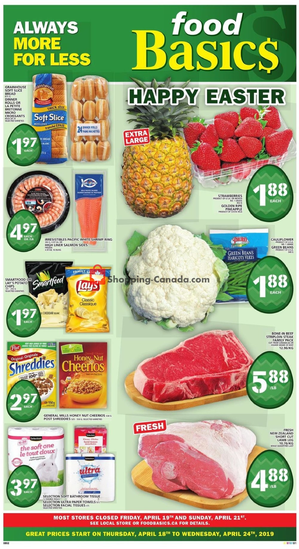 Food Basics Canada, flyer (Happy Easter) April 18 April 24, 2019