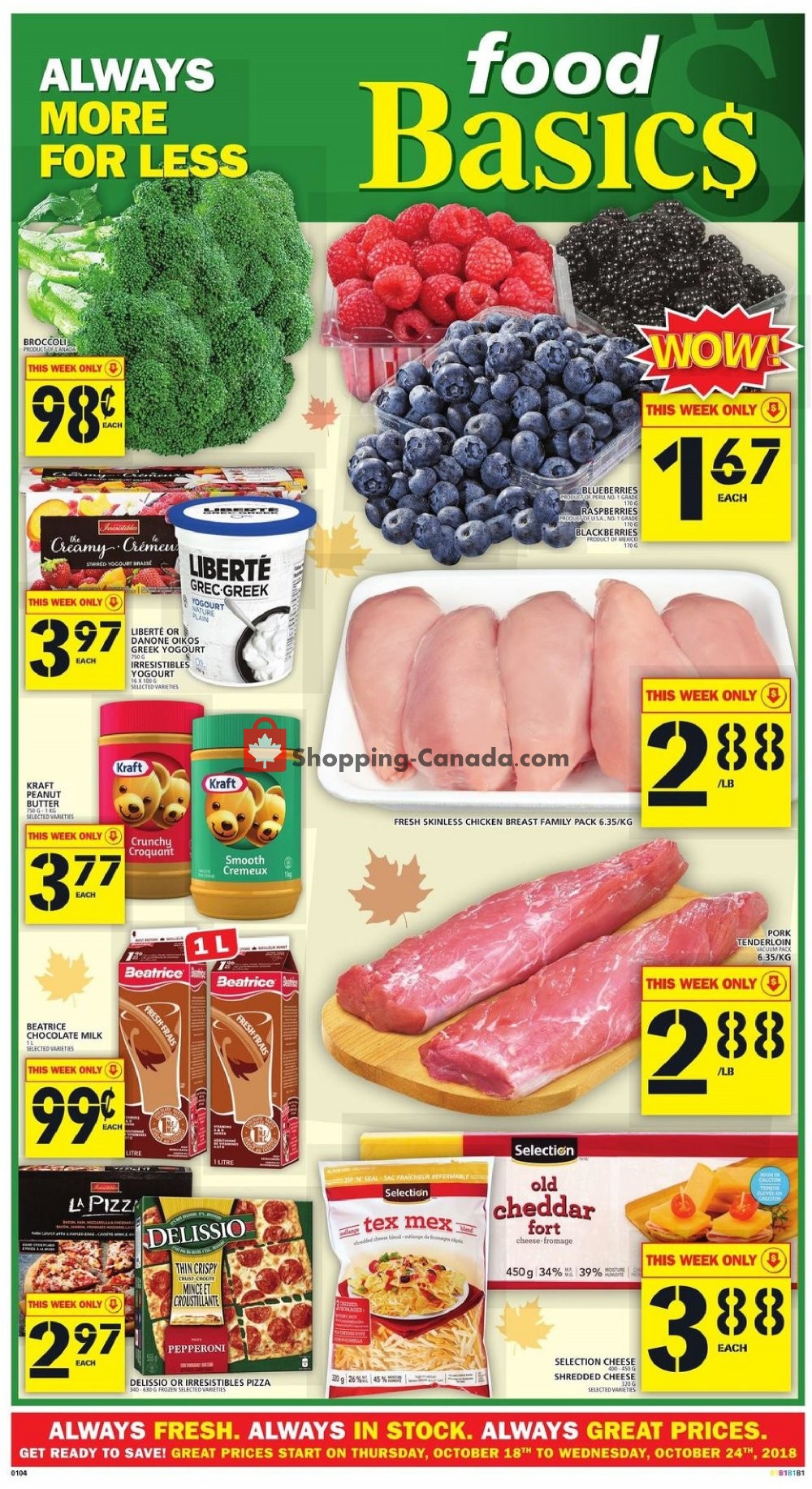 Food Basics flyer from Thursday October 18, 2018 to Wednesday October 24, 2018 - page 1