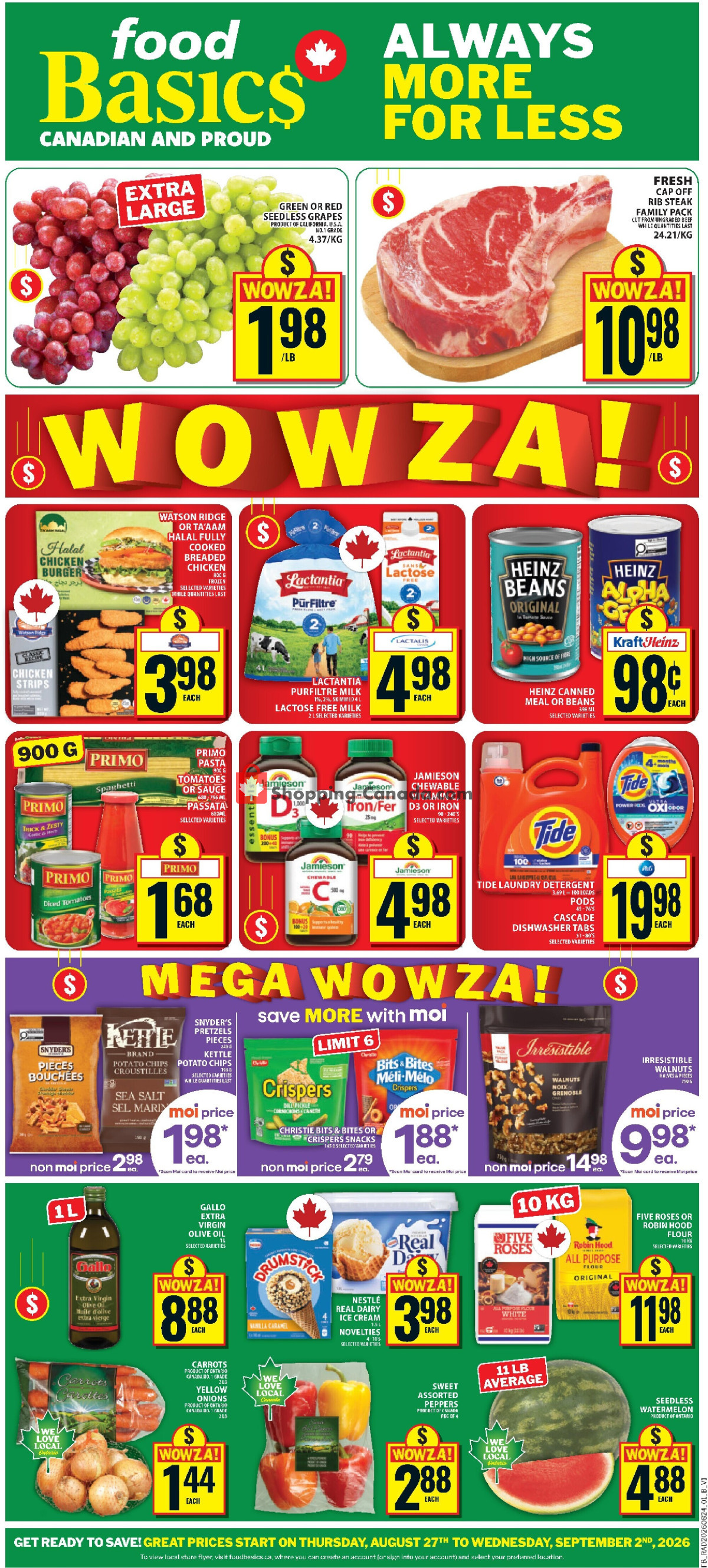 Food Basics flyer from Thursday August 27, 2026 to Wednesday September 2, 2026 - page 1